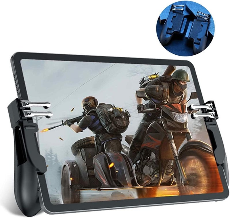 Rakizbe وحدة تحكم Aovon PUBG للتابلت/آيباد - إصدار مطور حساس L1R1 مشغل تصويب وإطلاق قبضة لعبة، يدعم آيباد وتابلت بحجم 5.5-12.9 بوصة - Image 1