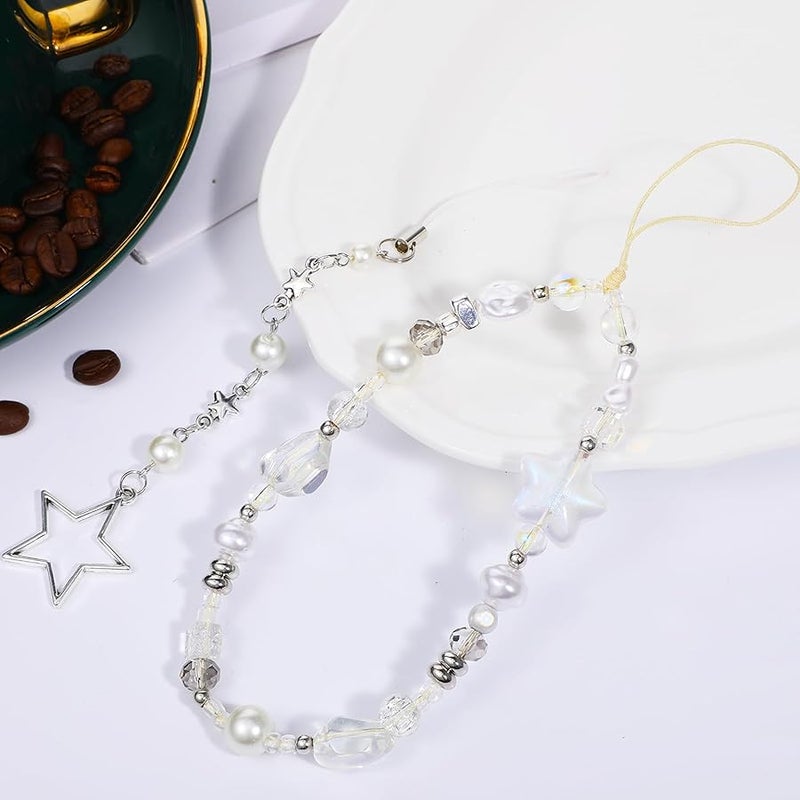 Aeaocvo 2PCS Beaded Phone Hippers, Camera Wrist Strap, Y2K Beaded Phone Charm Straps Decoration for Camera, Cellphone, Wallet - Image 5
