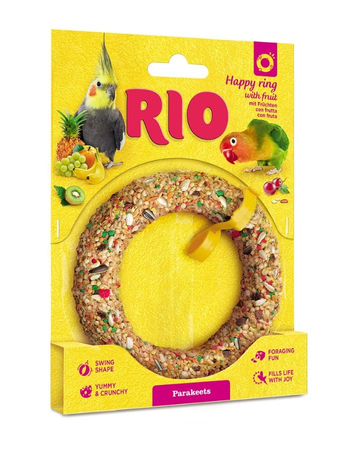 RIO Happy Ring for Parakeets – Fun Crunchy Treat & Toy for Active Birds