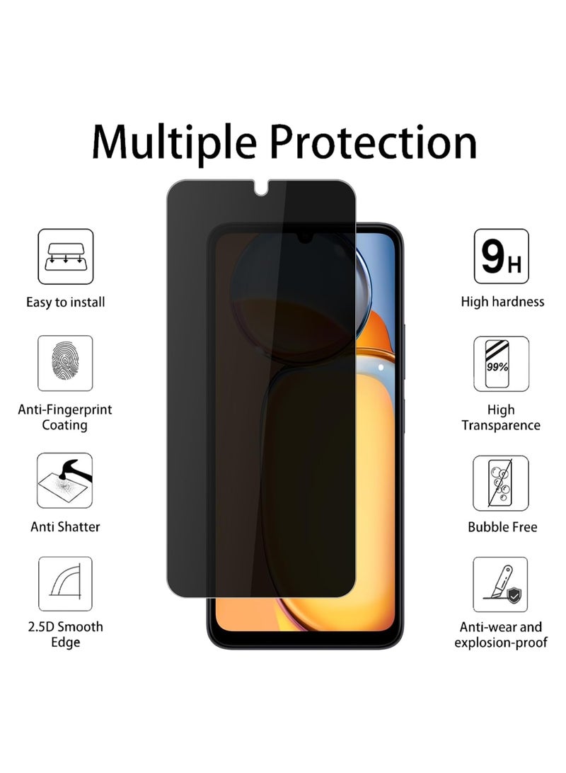 Screen Protector for Redmi 13C Privacy Glass Screen Protector Anti-Spy Tempered Glass Film Scratch Resistant Bubble Free Glass Screen Protector for Redmi 13C - Image 2