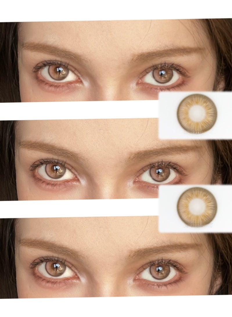 ARUWA Secret brown Lenses Yearly Colored Contact Lenses, Unisex Cosmetic Contact Lenses, Natural Fashion Lenses, 40% Water Soft Contacts,Lens Diameter 14.2mm - Image 1