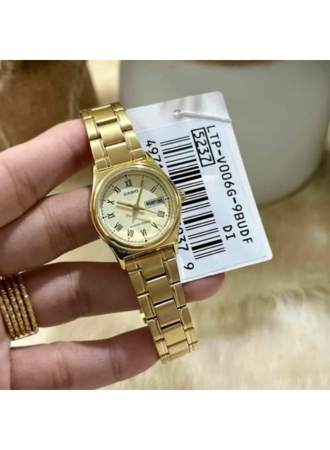 Casio LTP-V006G-9BUDF Women’s Gold-Tone Stainless Steel Analog Watch – Champagne Dial with Roman Markers - Image 2