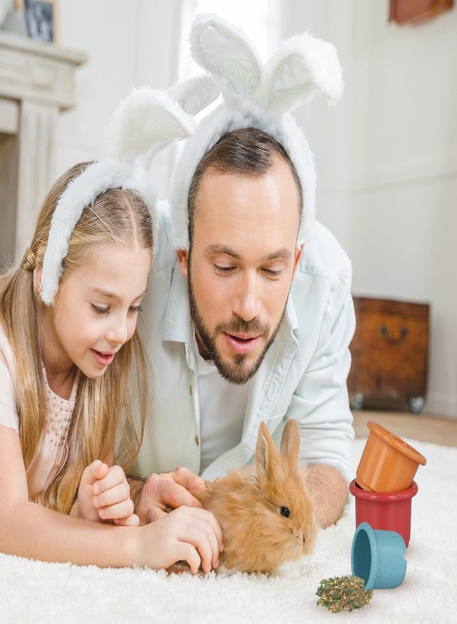 XIHIRCD مجموعة أكواب تكديس XIHIRCD مكونة من 8 قطع للأرانب، ألعاب تعشيش متعددة الألوان قابلة لإعادة الاستخدام للأرانب والخنازير الغينية، ألعاب إثراء للحيوانات الأليفة الصغيرة لإخفاء الطعام واللعب. - Image 5