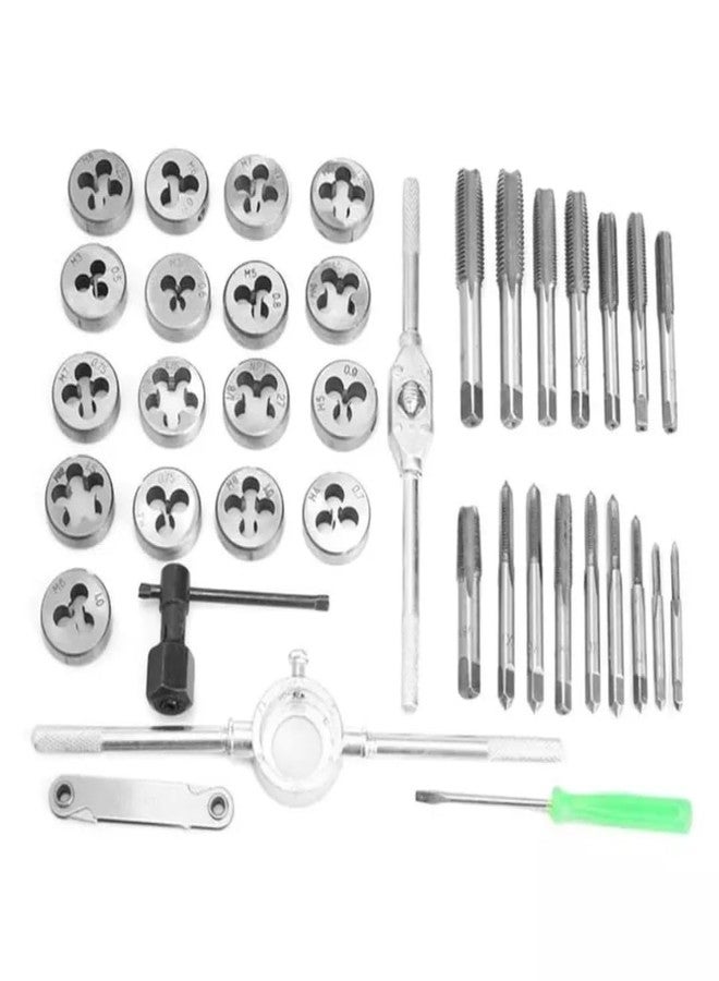 VTH WITH TAGLINE ABSOLUTE TOOLING SOLUTIONS مجموعة VTH® المكونة من 40 قطعة من أدوات اللولبة والقطع | طقم أدوات لولبة متري من الفولاذ الكربوني مع مفاتيح ربط وحقيبة | قاطع لولبة للمعادن، وإصلاح السيارات، والاستخدام المنزلي، وورش العمل - Image 3