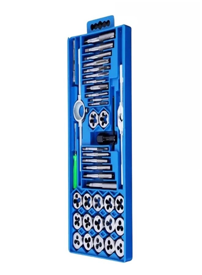VTH WITH TAGLINE ABSOLUTE TOOLING SOLUTIONS مجموعة VTH® المكونة من 40 قطعة من أدوات اللولبة والقطع | طقم أدوات لولبة متري من الفولاذ الكربوني مع مفاتيح ربط وحقيبة | قاطع لولبة للمعادن، وإصلاح السيارات، والاستخدام المنزلي، وورش العمل - Image 1