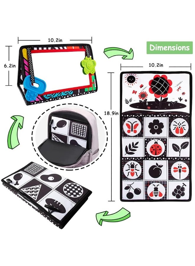 teytoy Tummy Time Mirror Infant Toys Newborn Toys 0-3 Months Brain Developmental Baby Mirror Tummy Time Toys Black and White High Contrast Baby Toys 4 6 9 12 Month Boys Girls Crawling Sensory Toy - Image 3