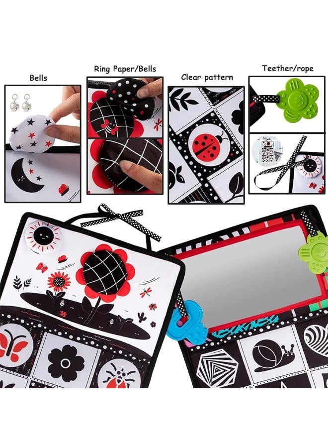 teytoy Tummy Time Mirror Infant Toys Newborn Toys 0-3 Months Brain Developmental Baby Mirror Tummy Time Toys Black and White High Contrast Baby Toys 4 6 9 12 Month Boys Girls Crawling Sensory Toy - Image 1