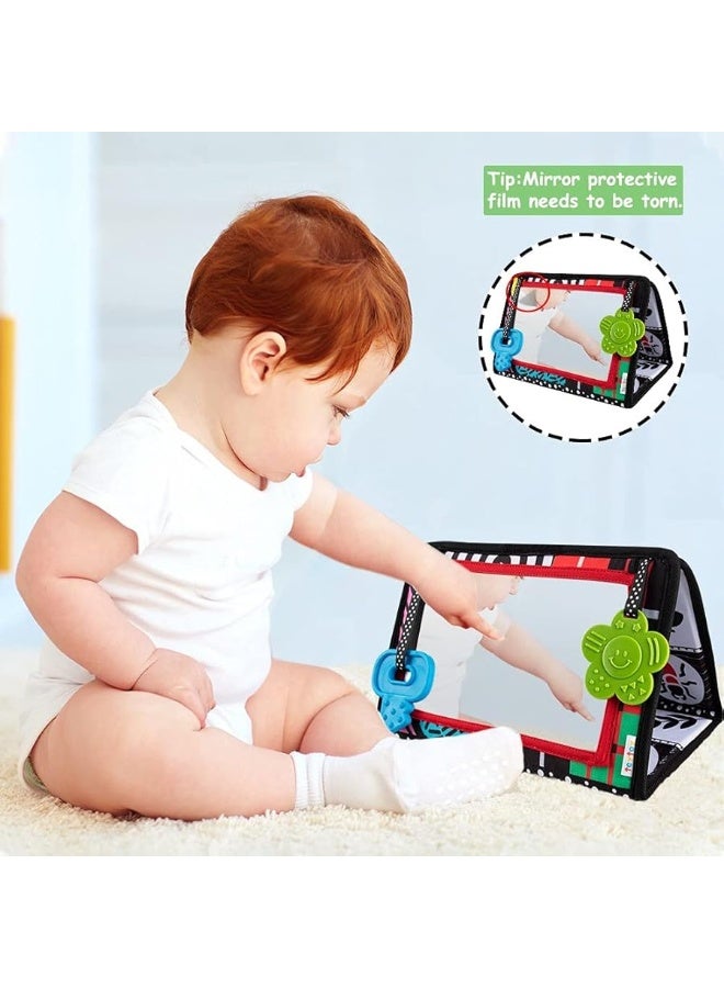 teytoy Tummy Time Mirror Infant Toys Newborn Toys 0-3 Months Brain Developmental Baby Mirror Tummy Time Toys Black and White High Contrast Baby Toys 4 6 9 12 Month Boys Girls Crawling Sensory Toy - Image 2