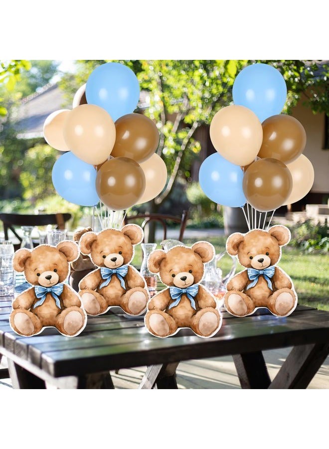 YLOLUL 6 Sets Balloon Stand Kit for Table Bear Baby Shower Tables Centerpieces with Balloon Boy Baby Shower Decorations for Bear Theme Gender Reveal Birthday Party Table Decorations Supplies (Blue Bear, 6) - Image 5