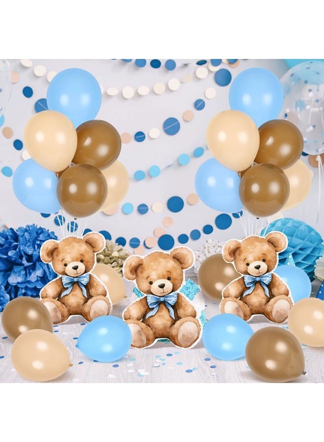 YLOLUL 6 Sets Balloon Stand Kit for Table Bear Baby Shower Tables Centerpieces with Balloon Boy Baby Shower Decorations for Bear Theme Gender Reveal Birthday Party Table Decorations Supplies (Blue Bear, 6) - Image 2