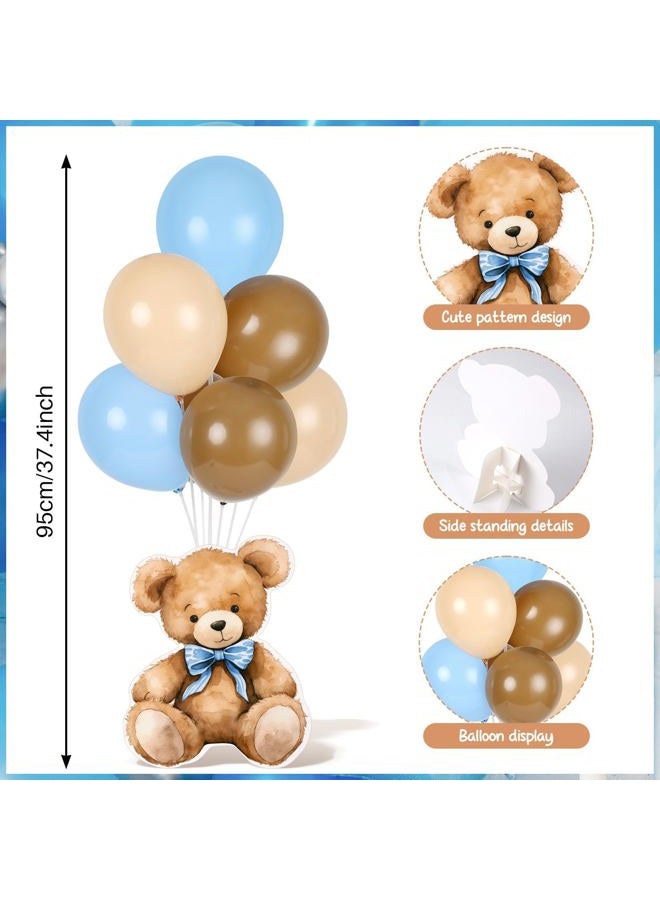 YLOLUL 6 Sets Balloon Stand Kit for Table Bear Baby Shower Tables Centerpieces with Balloon Boy Baby Shower Decorations for Bear Theme Gender Reveal Birthday Party Table Decorations Supplies (Blue Bear, 6) - Image 4