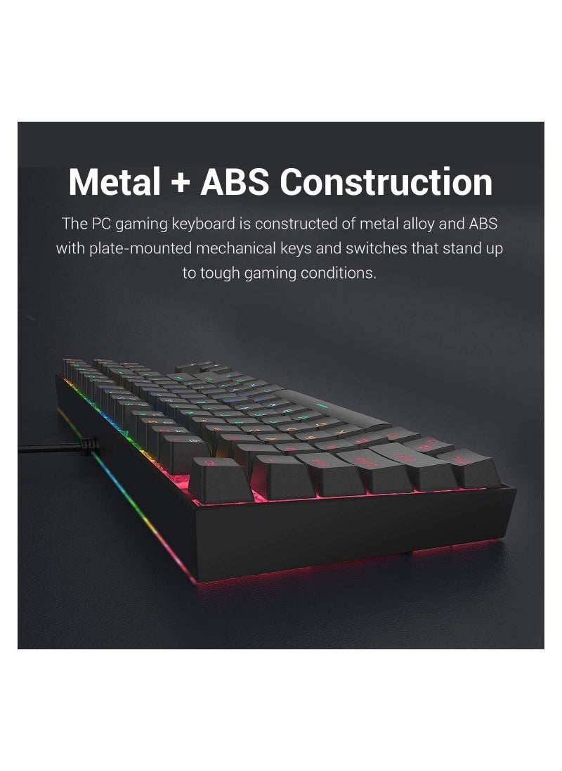 REDRAGON - REDRAGON K552 RGB black Gaming Mechanical Keyboard with Blue Switch - Image 1