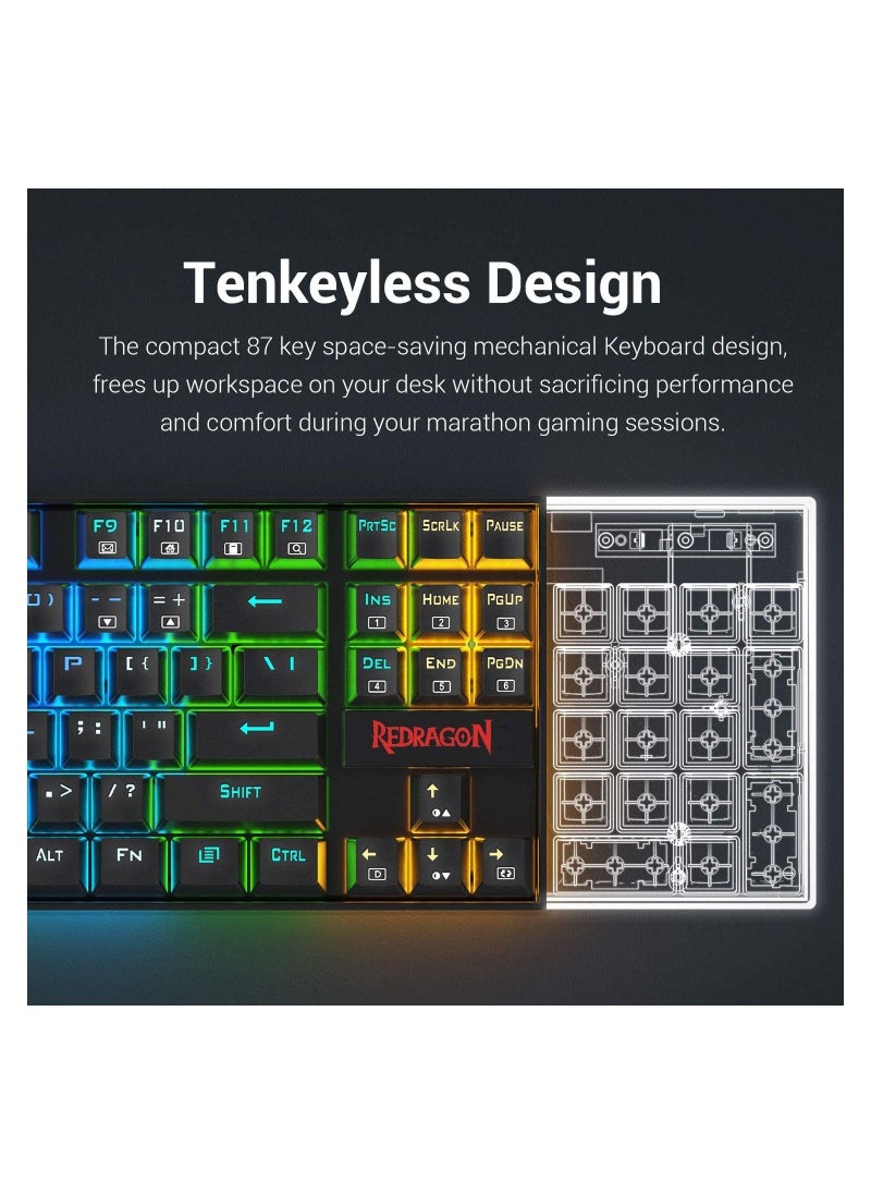 REDRAGON - REDRAGON K552 RGB black Gaming Mechanical Keyboard with Blue Switch - Image 1