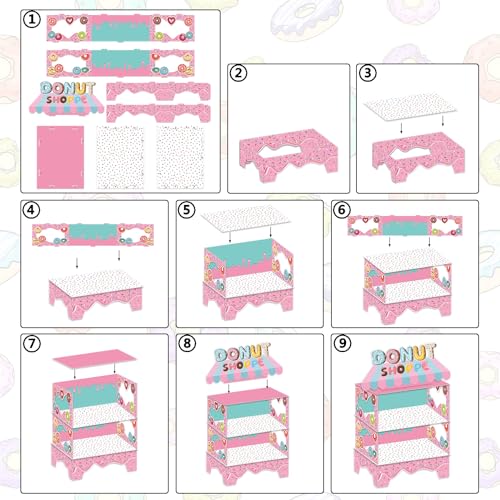 KALEFO Donut Birthday Party Decorations Stand for Dessert Table Decoration Supplies Favors Cupcake Baby Shower Decor - Image 5