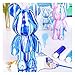 Coniuty DIY Creative Blank Painting Fluid Bear Figure Kit Multicolor Mix Paint Design for Home Decoration Blue Fluid Bear - Image 3