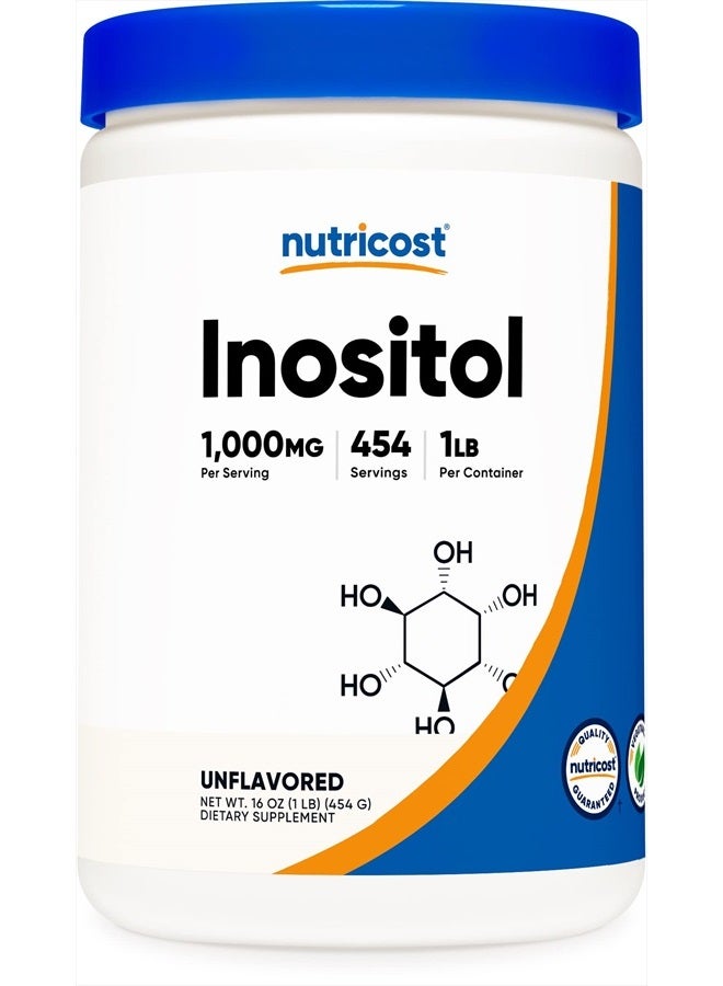 Nutricost مسحوق إينوزيتول 1 رطل (454 جرام) - خالي من الجلوتين وغير معدّل وراثيًا - Image 1
