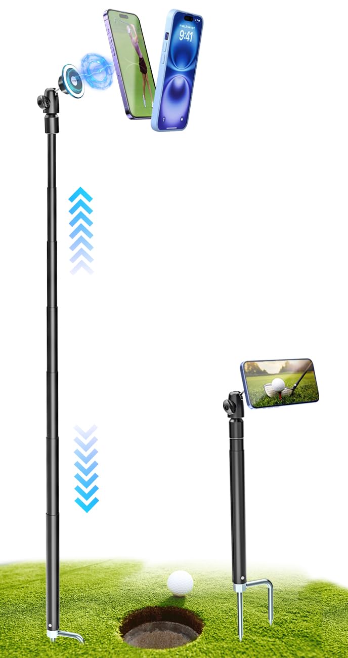 Kolasels Golf Monopod Selfie Stick with Magnetic Phone Holder Mount 57 Metal Pole Golf Phone Holder for Record Swing Putting Golf Training Aid Tripod for iPhone 16 15 Compatible with Magsafe - Image 2