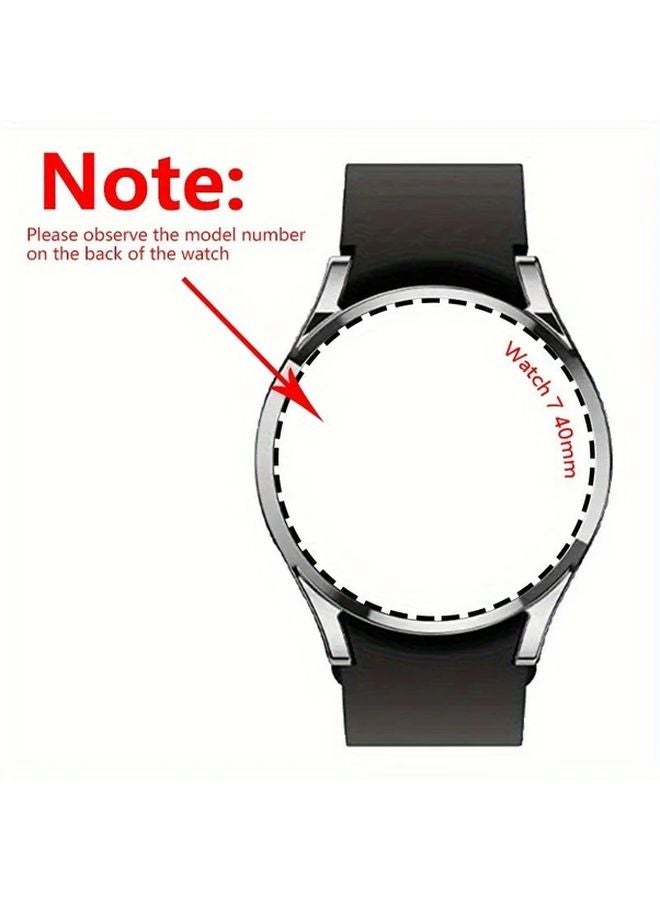 2pcs TPU Case and 2pcs Stainless Steel Band for Galaxy Watch 7 44mm Silvery Black - Image 4