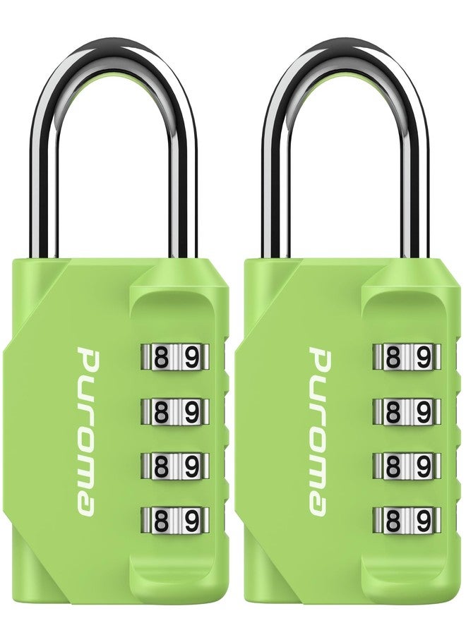 Puroma 2 Pack Combination Lock for Locker 4 Digit Outdoor Waterproof Padlock for School, Gym, Sports, Fence, Toolbox, Gate, Case, Outdoor, Hasp Storage, Cabinets (Yellow-Green) - Image 1