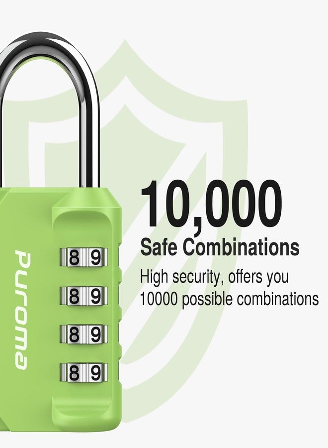 Puroma 2 Pack Combination Lock for Locker 4 Digit Outdoor Waterproof Padlock for School, Gym, Sports, Fence, Toolbox, Gate, Case, Outdoor, Hasp Storage, Cabinets (Yellow-Green) - Image 2