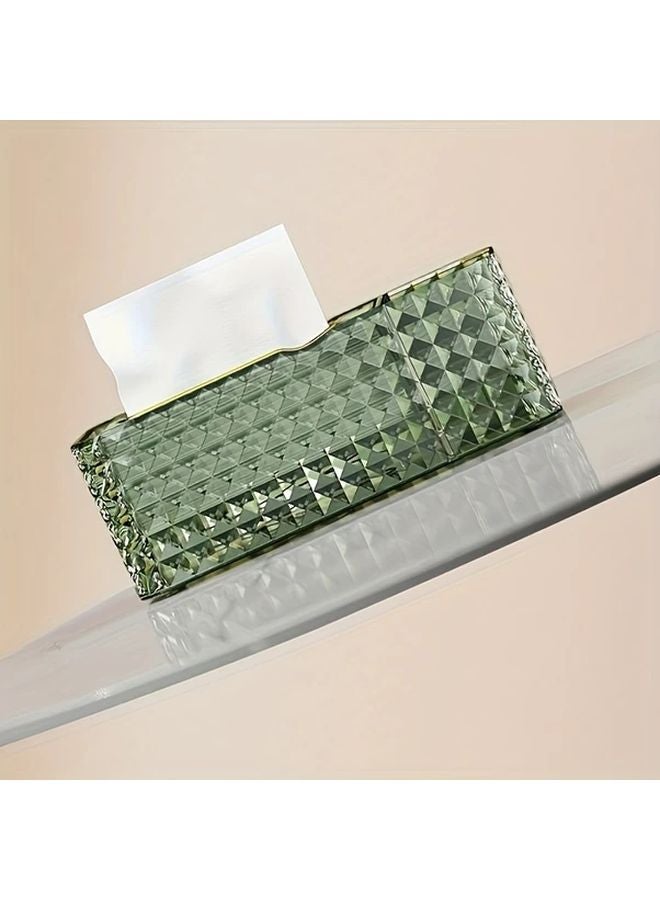 صندوق المناديل الشفاف من الأكريليك مع حامل جهاز التحكم ومنظم المناديل - Image 2