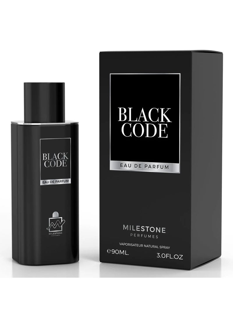 Milestone Black Code Eau De Parfum For Men - 90 ML - Image 1