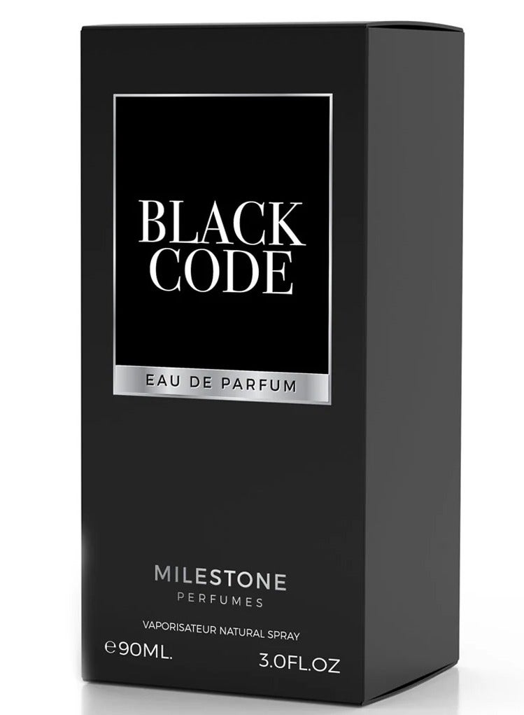Milestone Black Code Eau De Parfum For Men - 90 ML - Image 2