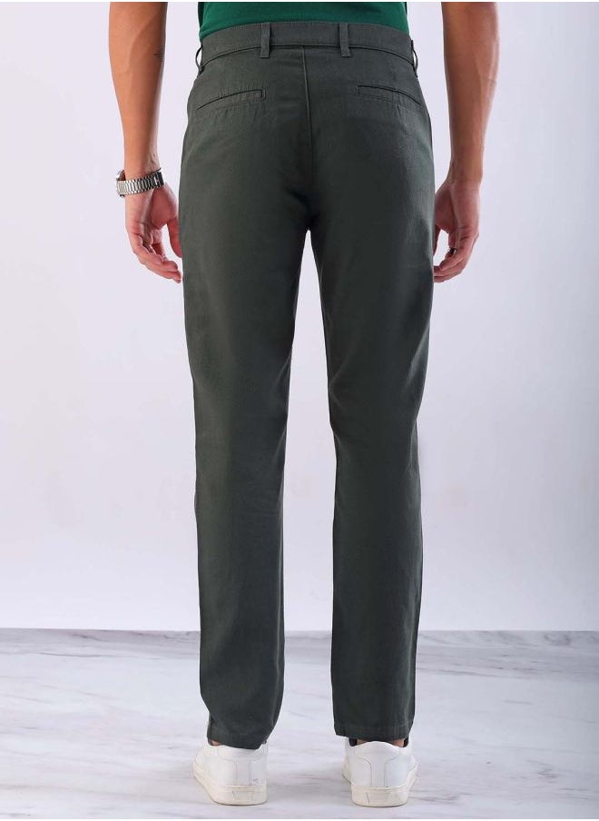 HARDSODA Men Slim Fit Solid Mid-Rise Chinos  - Image 2