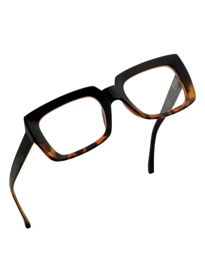 Eyekepper Stylish Reading Glasses Women Oversized Square Readers Black/Tortoise +1.50 - Image 1