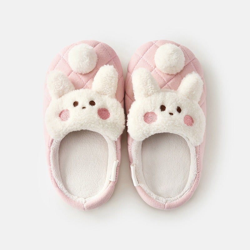 C H E E R F U L M A R I O / Xing Fu Ma Li Happy Mary Kids Indoor Cartoon Soft Sole Slippers for Family, Warm Non-Slip Home Slippers for Girls - Image 1