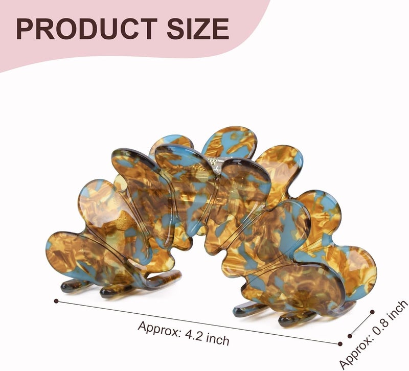Aileam 2 Pack Hair Claw Clips Women Large Tortoise Hair Clip French Design Barrettes Celluloid Leopard Print Accessories Jaw Clips for Thick Hair - Image 3