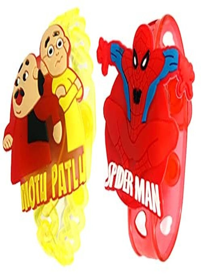 Evisha 2 Pcs LED Assorted Cartoon Character Rakhi Set Combo For Kid Children Rakhi For Kids|Rakhi Bracelet|Kids Rakhi| Rakhi For Brother| Gift Combo Set Luma Roli Chawal Packet Bracelet - Image 1