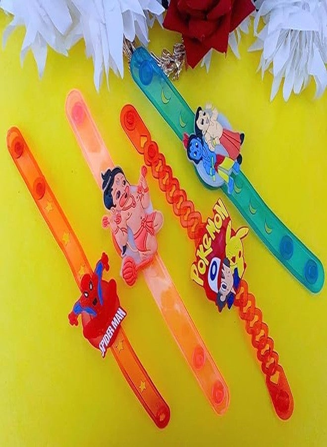 Evisha 2 Pcs LED Assorted Cartoon Character Rakhi Set Combo For Kid Children Rakhi For Kids|Rakhi Bracelet|Kids Rakhi| Rakhi For Brother| Gift Combo Set Luma Roli Chawal Packet Bracelet - Image 2