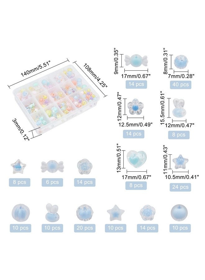 تشجكرافت CHGCRAFT 210 قطعة من خرزات الأكريليك الشفافة على شكل نجوم في خرزات على شكل قلب، خرزات متنوعة على شكل زهرة حلوى دائرية على شكل أرنب من البلاستيك لضفائر الشعر وحبل الهاتف وحزام المعصم، صناعة يدوية - Image 2