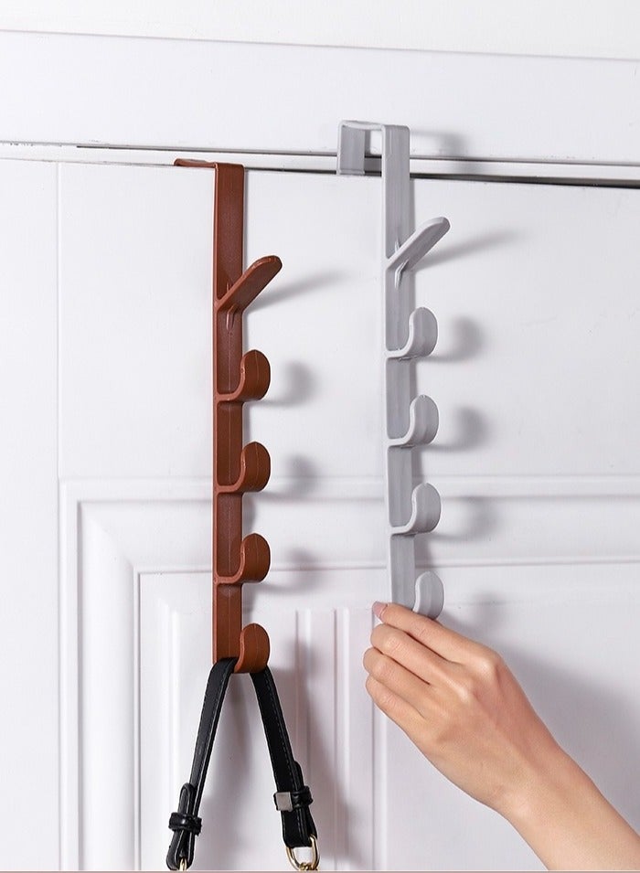 3Pcs Over the Door Hooks Multifunctional Section Door  Hooks No Trace Coat Hangers for Entryway Bathroom and Closet Storage  - Image 2