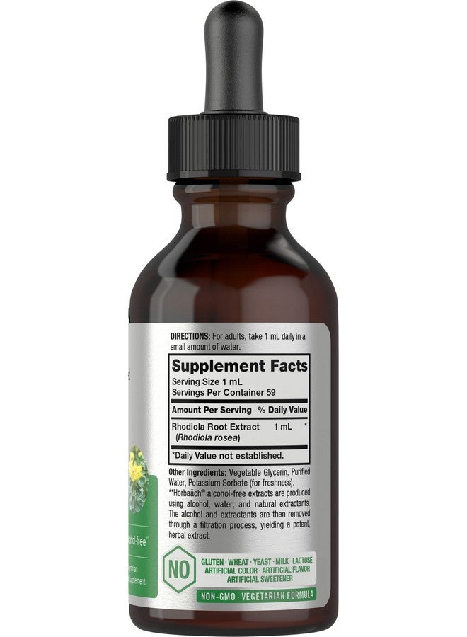 Horbäach Rhodiola Rosea Supplement Tincture | 2 fl oz | Alcohol Free Extract | Super Concentrated Root Liquid | Vegetarian, Non-GMO, Gluten Free - Image 2