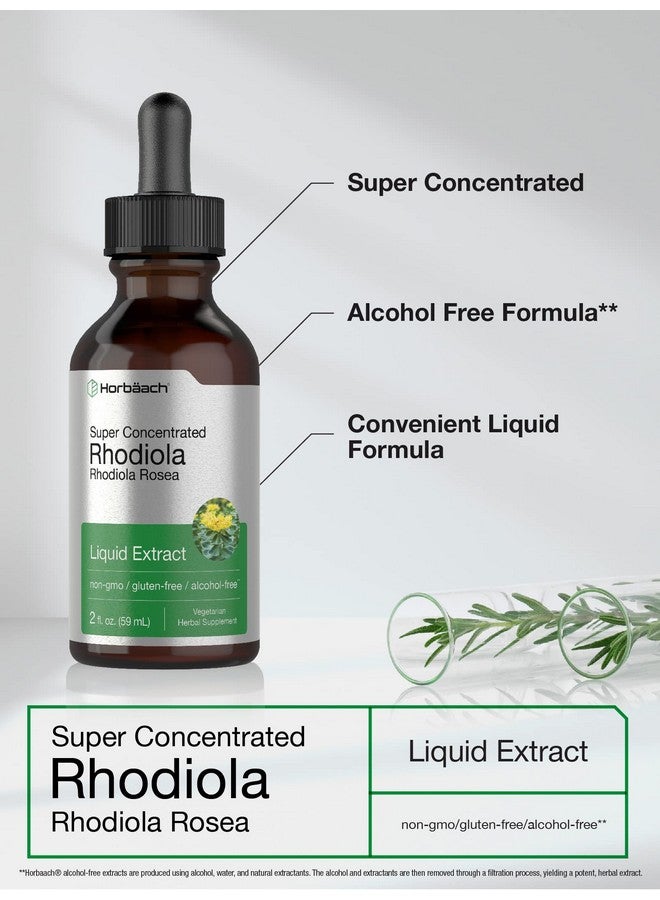 Horbäach Rhodiola Rosea Supplement Tincture | 2 fl oz | Alcohol Free Extract | Super Concentrated Root Liquid | Vegetarian, Non-GMO, Gluten Free - Image 3