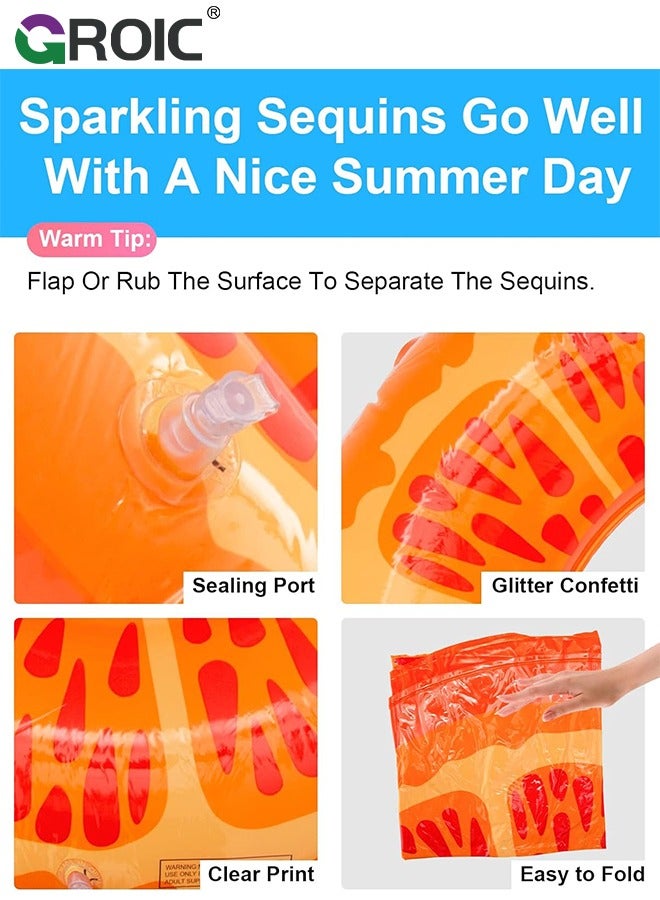 GROIC 3 PCS Swimming Rings with 1 Beach Ball Inflatable Pool Floats for Kids Adults 32.7'' Fruits Pool Floaties Rings Tube Toys for Summer Beach Water Float Party, Swimming Pool, Ocean, Beach Time - Image 5