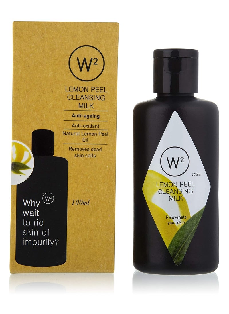 W2 W2 Why wait Lemon Peel Cleansing Milk Purifying Removes Dead Skin Cells Acne Free Bright And Clear Face Deep pore cleanser Hydrating Refreshing Cleansing MilkPreservative free100ml  - Image 2
