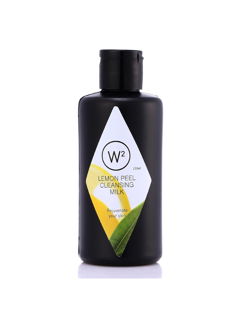 W2 W2 Why wait Lemon Peel Cleansing Milk Purifying Removes Dead Skin Cells Acne Free Bright And Clear Face Deep pore cleanser Hydrating Refreshing Cleansing MilkPreservative free100ml  - Image 1