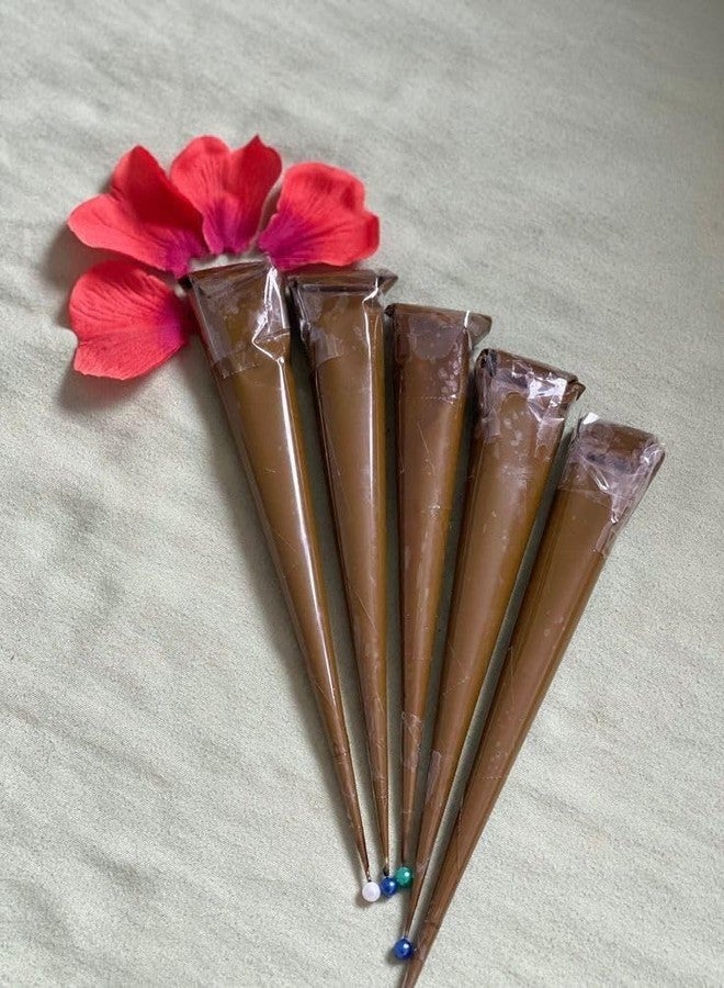 SWOPPERRY Natural Organic Bridal Henna Mehendi Cones For Hand Bridal Special Dulhan Mehndi Cone | Organic Mehendi Cones | Mehendi Cone Body Art All Natural Herbal Pure Henna Paste (pack of 6) - Image 3