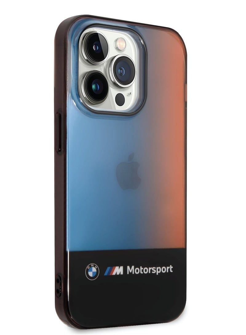 بي إم دبليو حافظة Motorsport Collection PC/TPU IML مع شريط يتلاشى ثلاثي الألوان مطبوع لهاتف ايفون 14 برو - Image 2