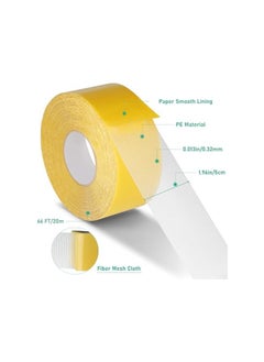 PROMASS High Tack Powerful Wall Adhesive, Super Tacky Clear Tape, Easy to Use Mounting Tape Double Sided Fabric Tape Strong Mesh Tape Traceless Removal Multi-Purpose Heavy Duty Double Sided Tape (5cm*20m)  - Image 5