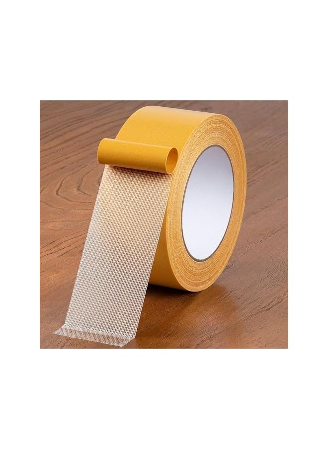 PROMASS - High Tack Powerful Wall Adhesive, Super Tacky Clear Tape, Easy to Use Mounting Tape Double Sided Fabric Tape Strong Mesh Tape Traceless Removal Multi-Purpose Heavy Duty Double Sided Tape (5cm*20m) - Image 1