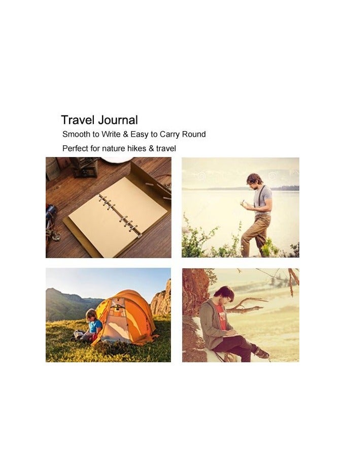 Generic Travelers Notebook Diary, Vintage literature PU, Leather Soft Cover, A6 Refillable Pages, Stationery Gift, with Blank Pages and Retro Pendants 80pages (Deep Blue)  - Image 2