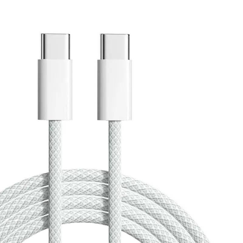 كابل USB-C سريع بقدرة 100W PD وUSB - C إلى USB-C ومضفر لـ شحن الهاتف والتابلت ونقل البيانات واستخدام المحولات والإعداد المكتبي والحمل أثناء السفر iPhone 15 Fast USB. - Image 1
