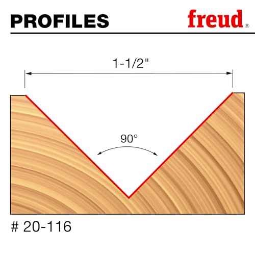 Freud 20-116: 1-1/2" (Dia.) 90° V Grooving Bit with 1/2" Shank, 3" Overall Length - Image 2