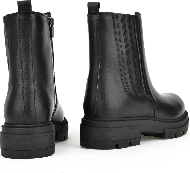 زيا , Women's Genuine Leather Boots 13319Z66302 Black