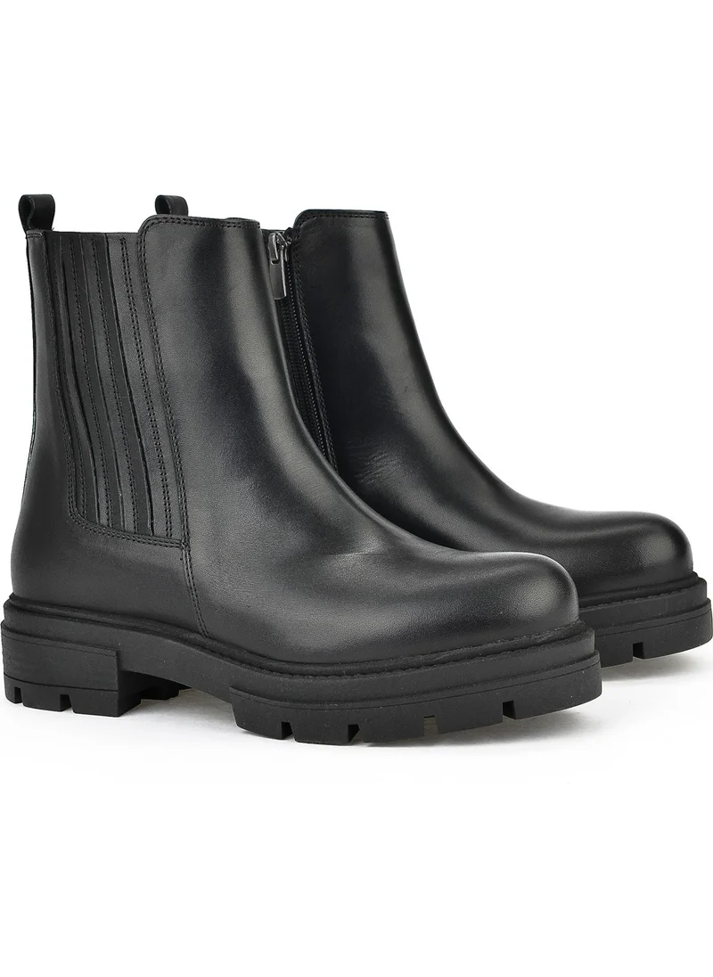 زيا , Women's Genuine Leather Boots 13319Z66302 Black