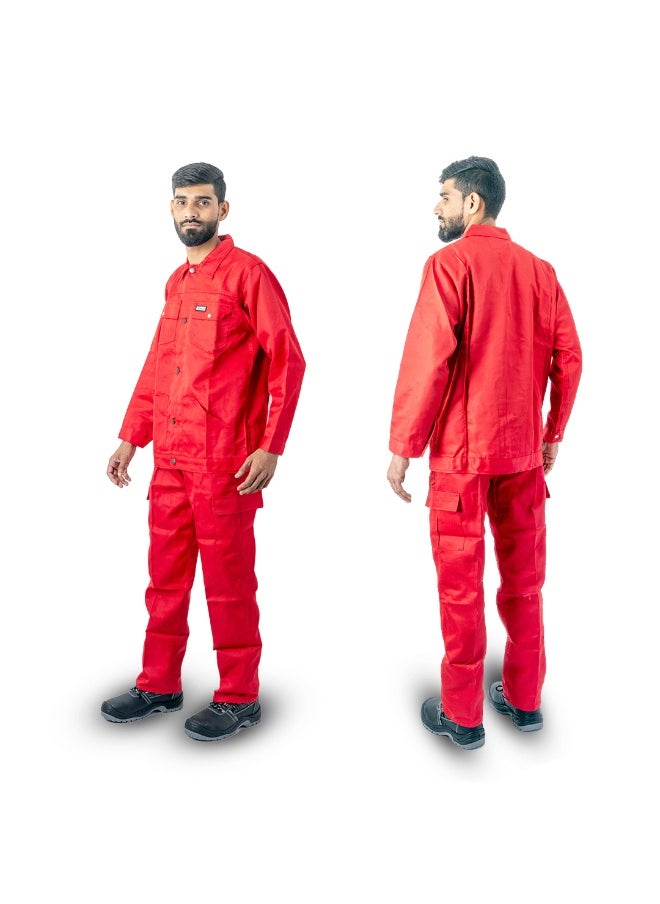 Armour Production - Armour Production Heavy-Duty Protective Workwear Coverall | Full-Body Industrial Safety Suit & Breathable Fabric for Construction, Manufacturing & Hazardous Environments | Red | Size-XL - Image 1